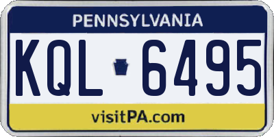 PA license plate KQL6495