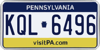 PA license plate KQL6496