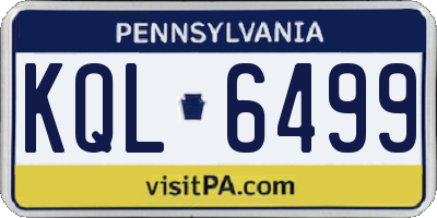 PA license plate KQL6499