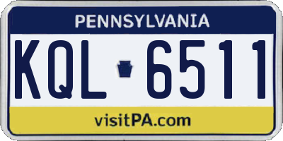 PA license plate KQL6511