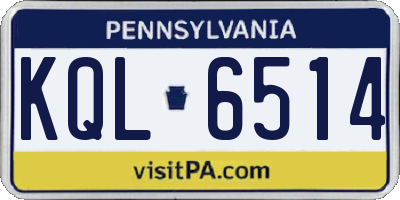 PA license plate KQL6514