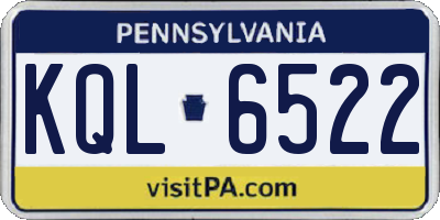 PA license plate KQL6522