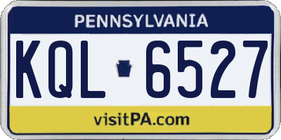 PA license plate KQL6527