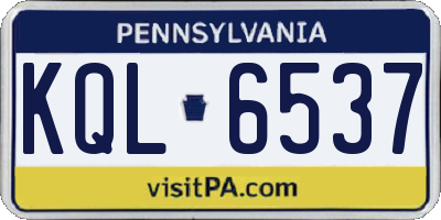 PA license plate KQL6537