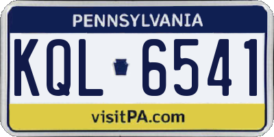 PA license plate KQL6541