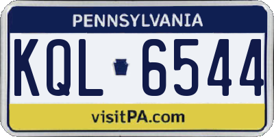 PA license plate KQL6544