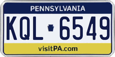 PA license plate KQL6549