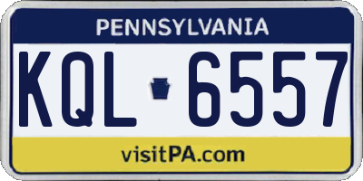 PA license plate KQL6557