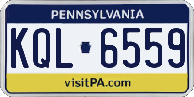 PA license plate KQL6559