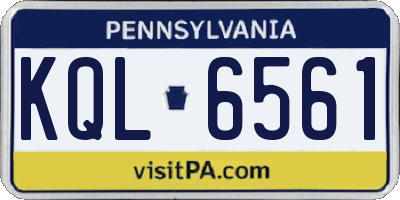 PA license plate KQL6561