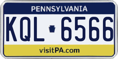PA license plate KQL6566