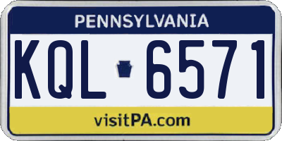 PA license plate KQL6571