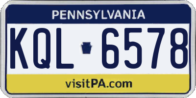 PA license plate KQL6578
