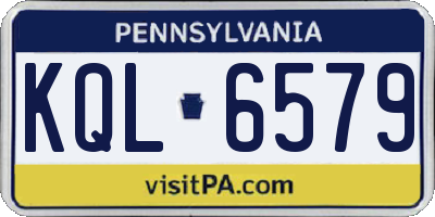 PA license plate KQL6579