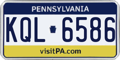 PA license plate KQL6586