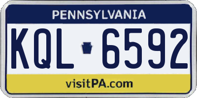 PA license plate KQL6592