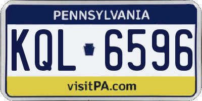 PA license plate KQL6596