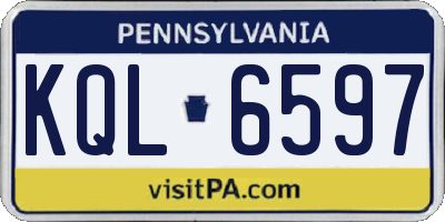 PA license plate KQL6597