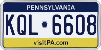 PA license plate KQL6608