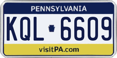 PA license plate KQL6609