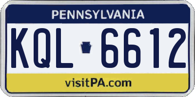 PA license plate KQL6612