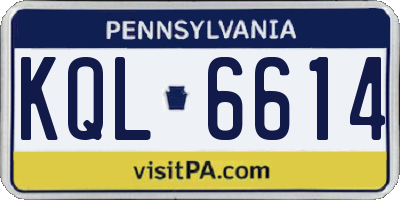 PA license plate KQL6614