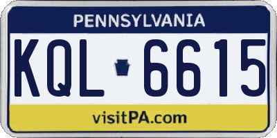 PA license plate KQL6615