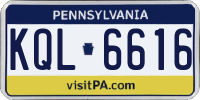 PA license plate KQL6616