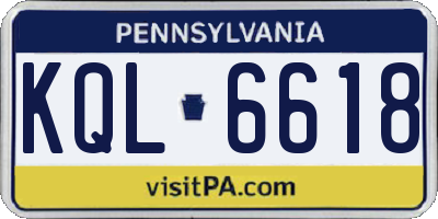 PA license plate KQL6618