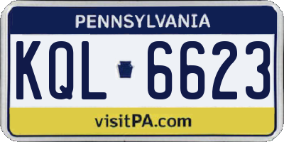 PA license plate KQL6623