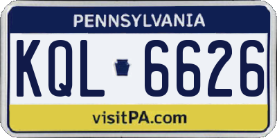 PA license plate KQL6626