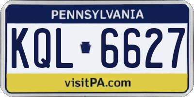 PA license plate KQL6627