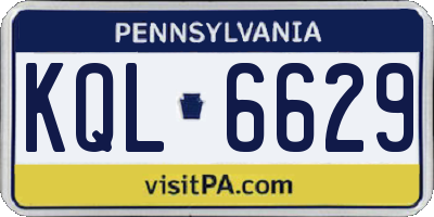 PA license plate KQL6629
