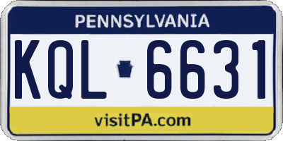 PA license plate KQL6631