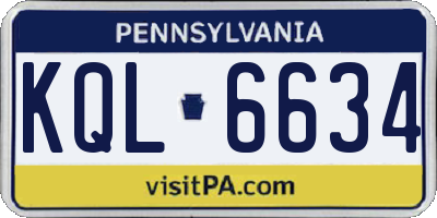 PA license plate KQL6634