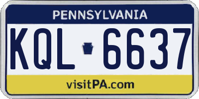 PA license plate KQL6637