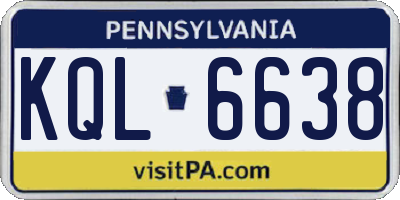 PA license plate KQL6638