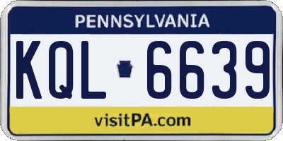 PA license plate KQL6639