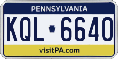 PA license plate KQL6640