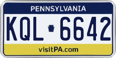 PA license plate KQL6642