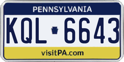 PA license plate KQL6643