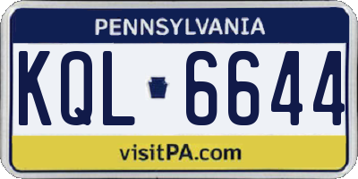 PA license plate KQL6644