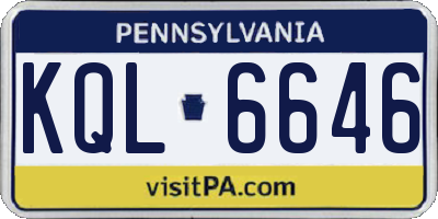PA license plate KQL6646