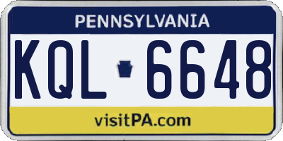 PA license plate KQL6648