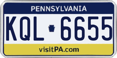 PA license plate KQL6655