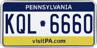 PA license plate KQL6660