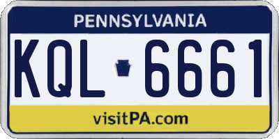 PA license plate KQL6661