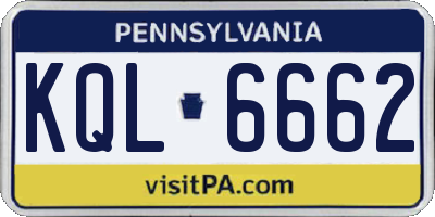 PA license plate KQL6662