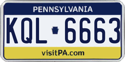 PA license plate KQL6663