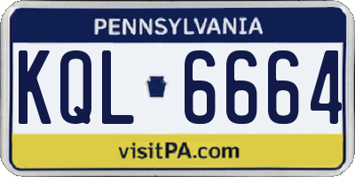 PA license plate KQL6664